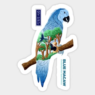 The Last Blue Macaw - Black Sticker